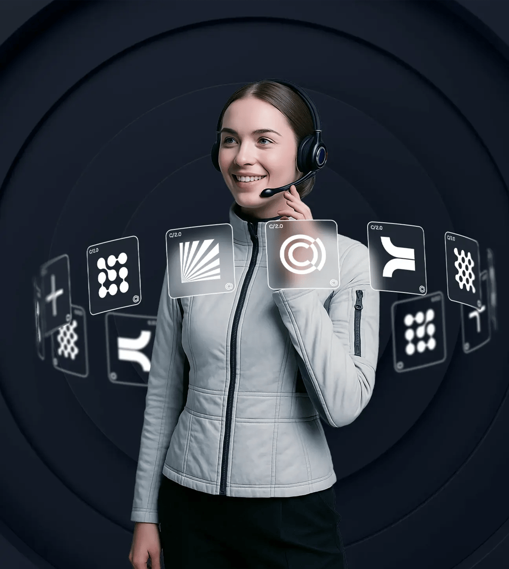Atendente usando o Agent Assist da Collab com sugestões de IA em tempo real, solução distribuída pela WebSIA
