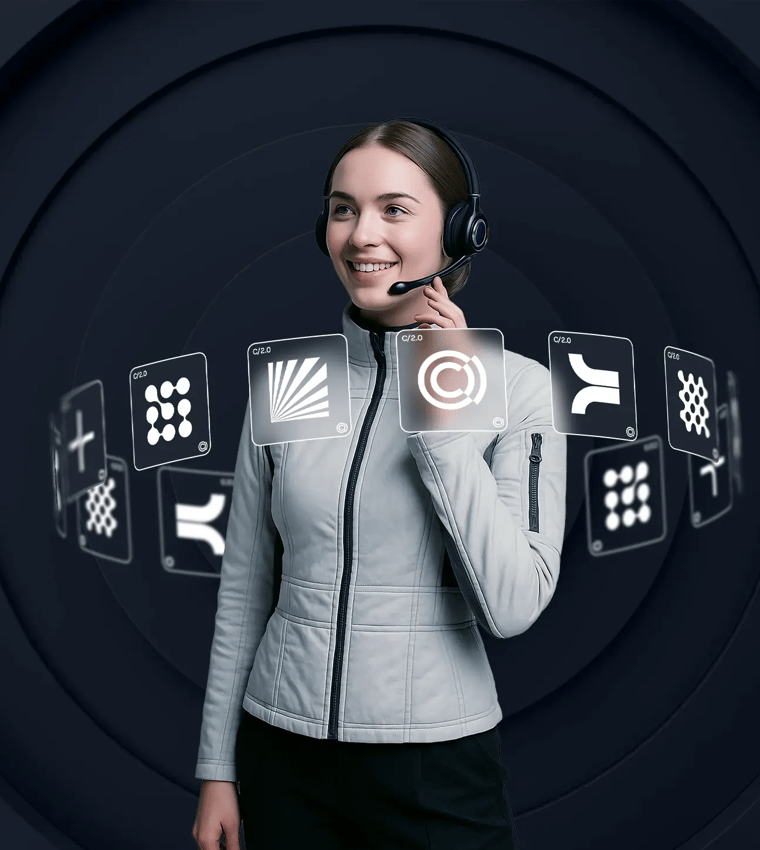Deflexão omnichannel com Agent Assist da Collab apoiando atendentes humanos, com a WebSIA